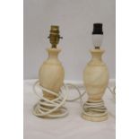 A PAIR OF MARBLE LAMP BASES