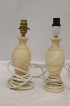 A PAIR OF MARBLE LAMP BASES