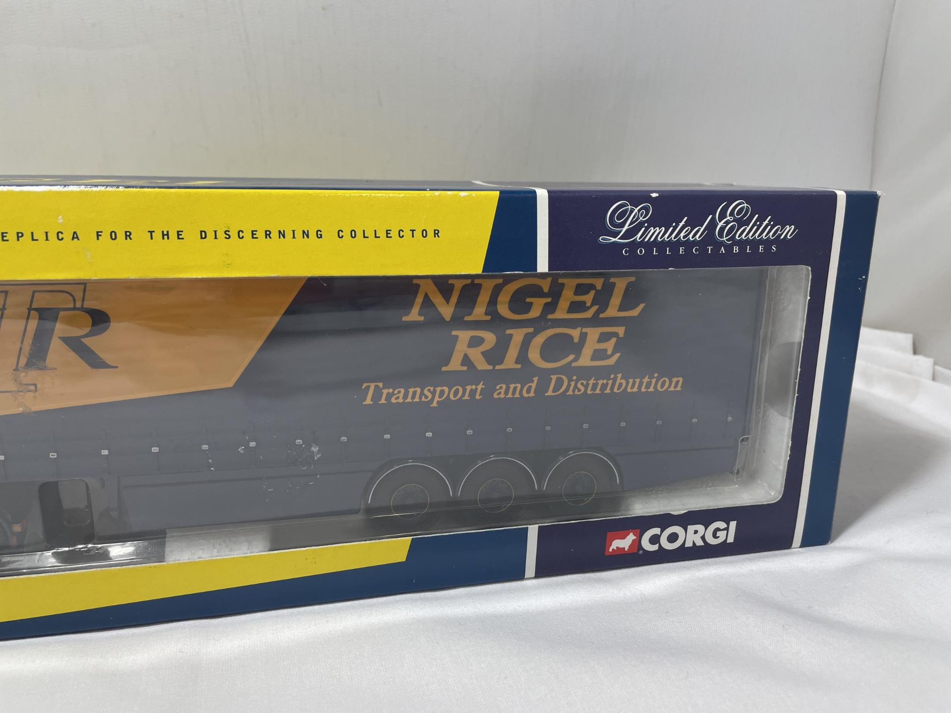 A BOXED CORGI LIMITED EDITION, 1/50, SCALE RENAULT PREMIUM CURTAINSIDE TRUCK - NIGEL RICE - Image 3 of 5