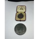 TWO VINTAGE MEDALS ONE LIFE GUARD CORPS 1936 AND HANLEY HIGH SCHOOL SACK RACE 1936