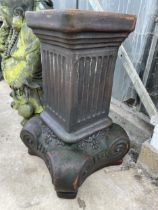 A 19TH CENTURY DECORATIVE TERRACOTTA COLUMN PEDESTAL STAND