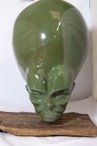 A FRANK HAMPSON INSPIRED MEKON CERAMIC HEAD. THE MEKON WAS DAN DARE AND EAGLE COMICS ARCH ENEMY. THE