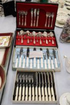 A QUANTITY OF FLATWARE TO INCLUDE A PART CANTEEN OF CUTLERY
