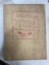 A VINTAGE BOOK ENTITLED HORSEMANSHIP AS IT IS TODAY BY SARAH BOWES LYON ILLUSTRATED BY THE AUTHOR