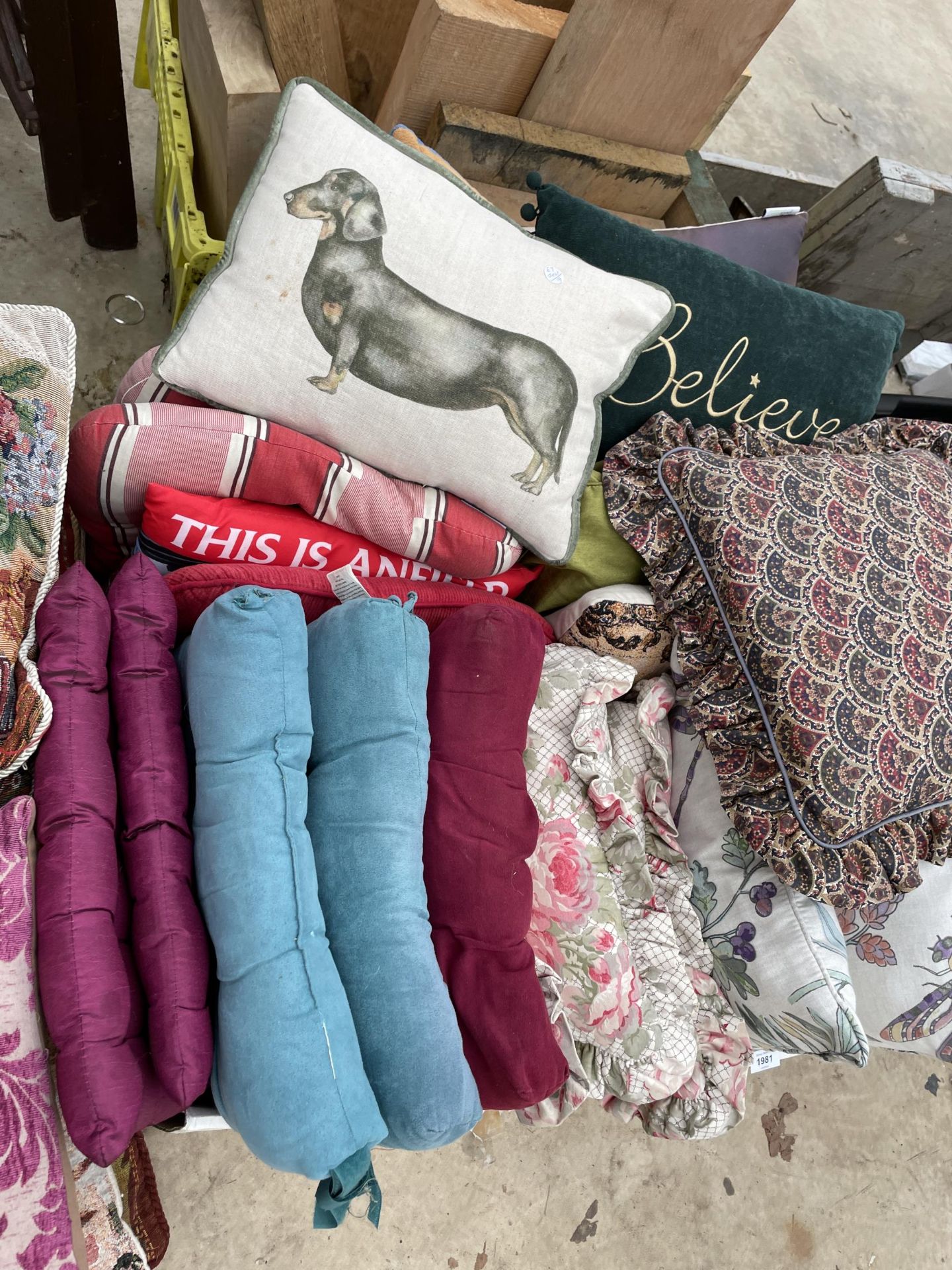 A LARGE ASSORTMENT OF PLUSH SCATTER CUSHIONS - Image 3 of 3