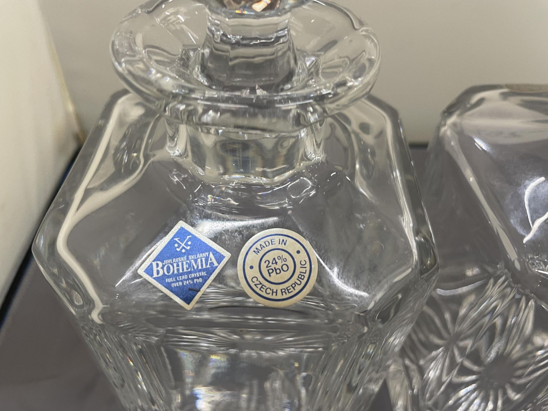 TWO HEAVY BOHEMIA, LEAD CRYSTAL DECANTERS - Image 2 of 3