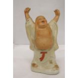 A HEAVY CERAMIC BUDDAH FIGURE, HEIGHT 30CM