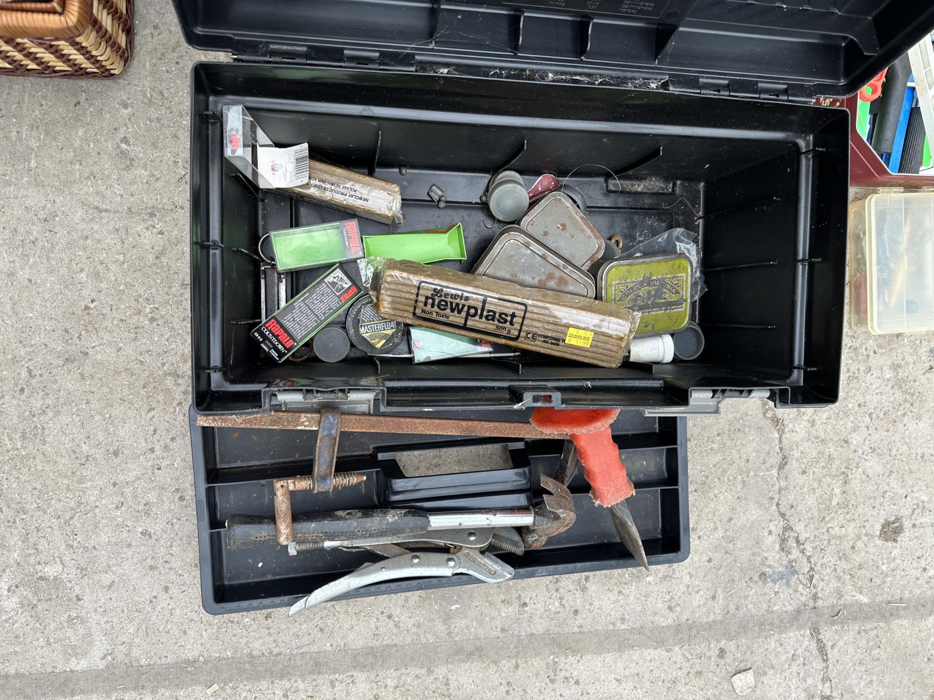 THREE TOOL BOXES WITH AN ASSORTMENT OF TOOLS TO INCLUDE SOCKETS, HAMMERS AND A BRACE DRILL ETC - Image 3 of 3