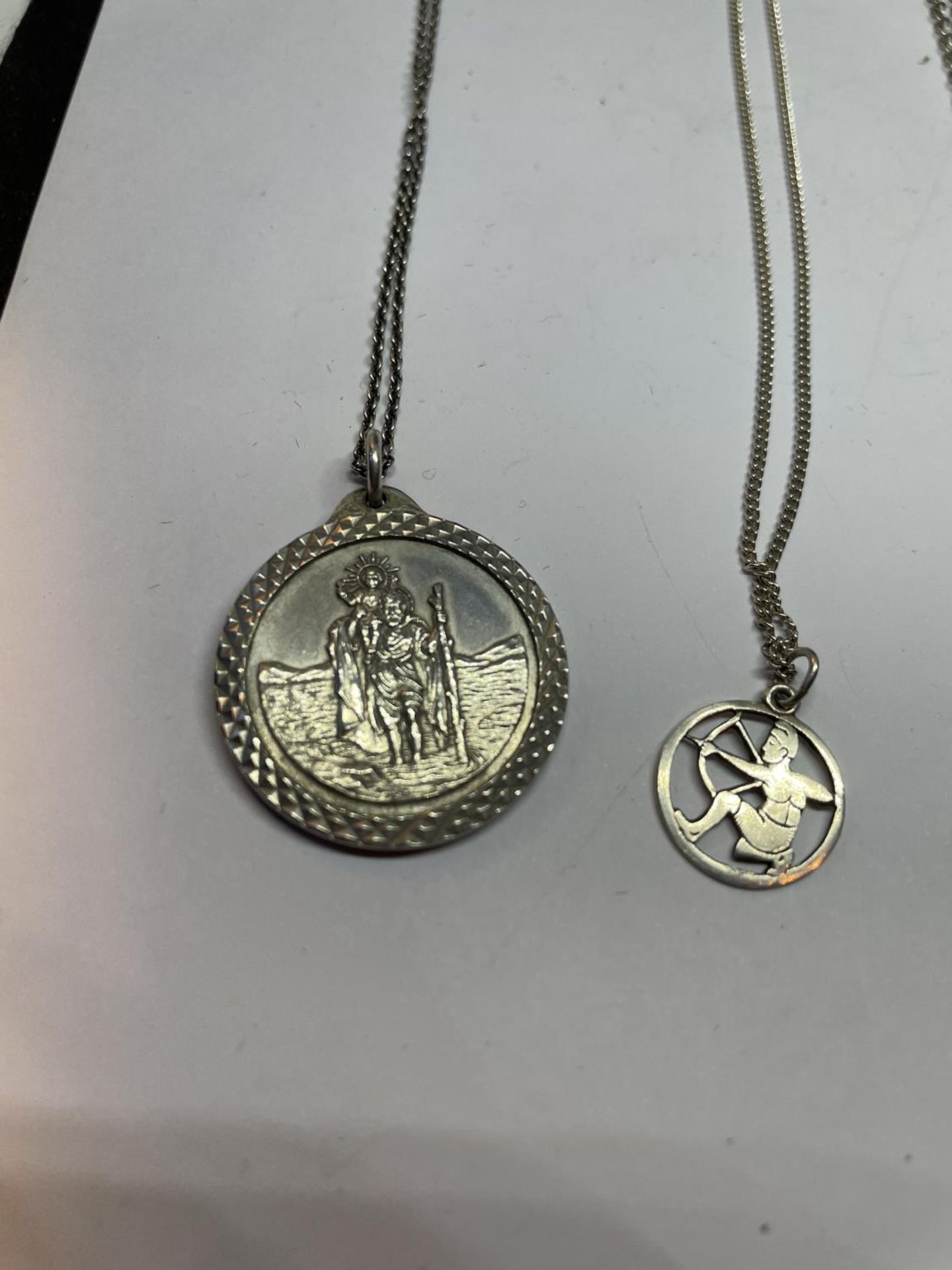 FOUR SILVER NECKLACES WITH PENDANTS - Image 2 of 3