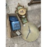 AN ASSORTMENT OF VINTAGE AND RETRO ITEMS GTO INCLUDE TWO CLOCKS ETC