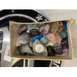 A BOX OF GEMSTONES AND PRECIOUS SEMI-STONES