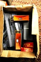 A COLLECTION OF TRI-ANG MODEL RAILWAY ITEMS TO INCLUDE TRACK, WAGONS, CONTROL SWITCHES, ETC - OO