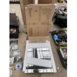 TWO BOXED BEVELLED WALL MIRRORS