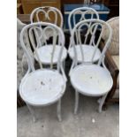 A SET OF FOUR WHITE PAINTED BENTWOOD CHAIRS