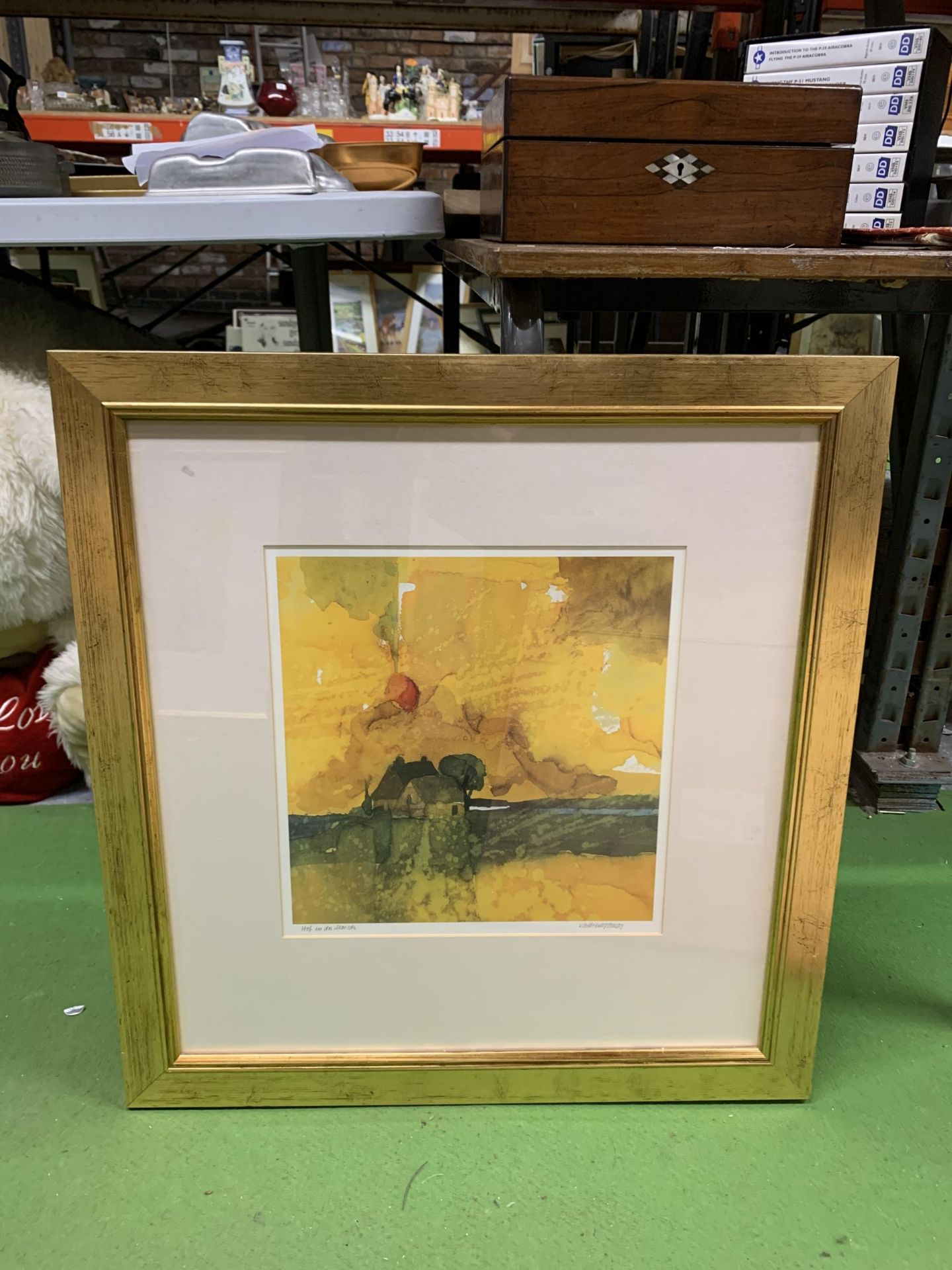 TWO GILT FRAMED PRINTS OF A WINDMILL AND RURAL SCENE - Image 3 of 3