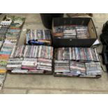 A LARGE ASSORTMENT OF DVDS