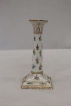 A DRESDEN CERAMIC CANDLE HOLDER, HEIGHT 17.5CM