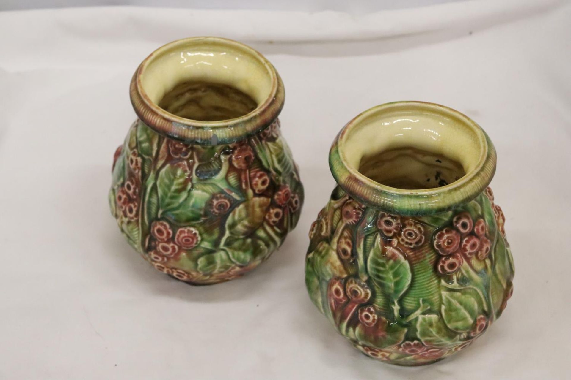 TWO ANTIQUE FLORAL PLANTERS/VASES - Image 3 of 4