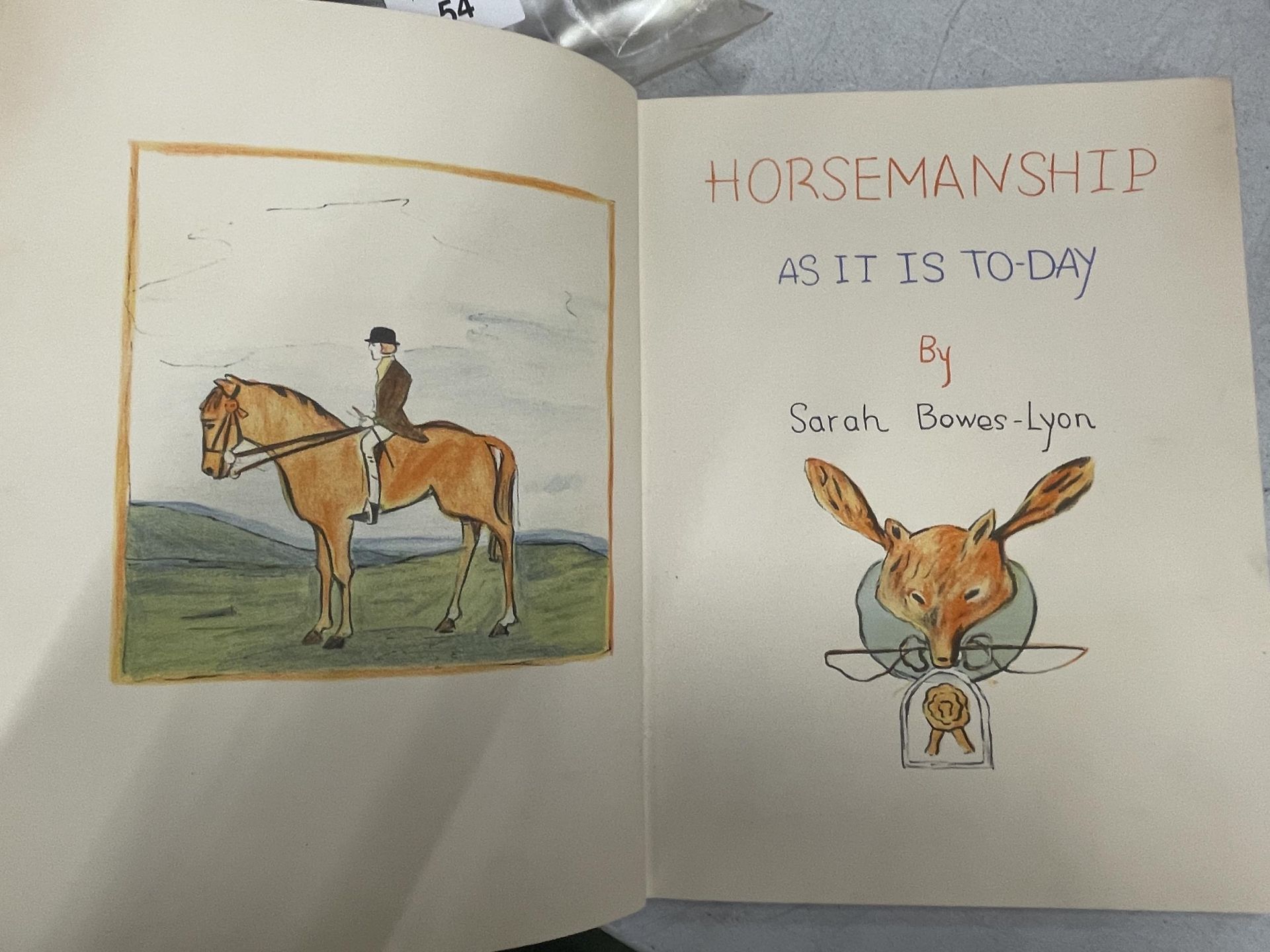 A VINTAGE BOOK ENTITLED HORSEMANSHIP AS IT IS TODAY BY SARAH BOWES LYON ILLUSTRATED BY THE AUTHOR - Bild 2 aus 9