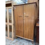 A RETRO TEAK CROWN AY TWO DOOR WARDROBE 30" WIDE