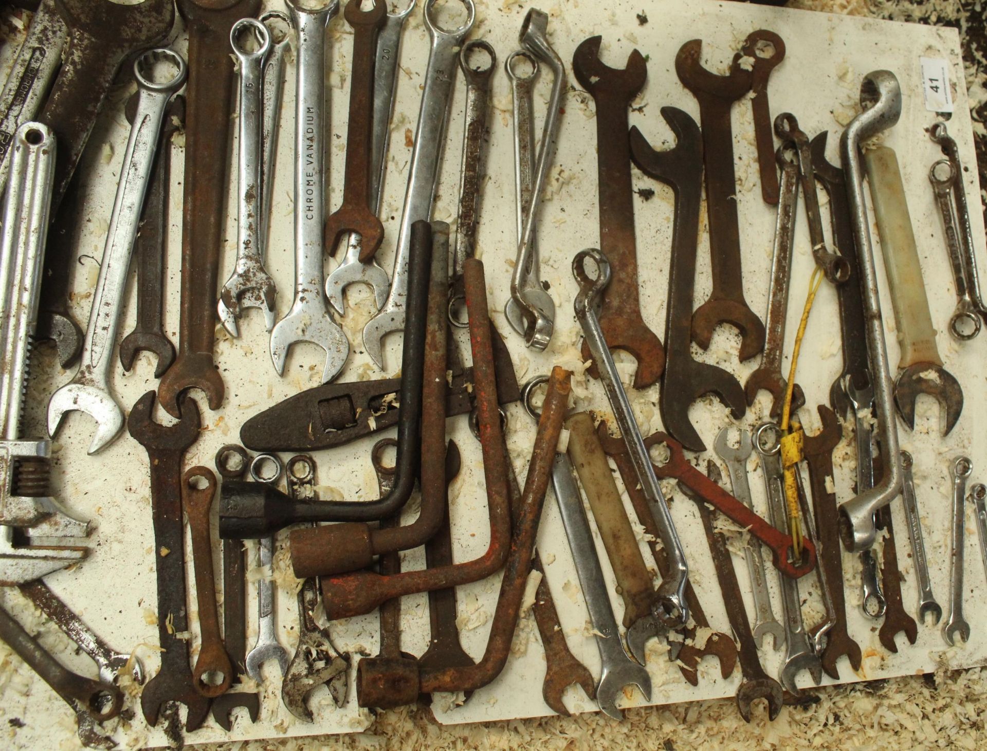 WALL RACK AND VARIOUS SPANNERS + VAT - Image 3 of 3