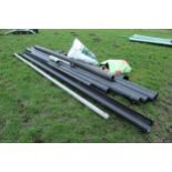 4 PIECES OF GUTTER, 7 PIPES AND VARIOUS GUTTER FITTINGS + VAT