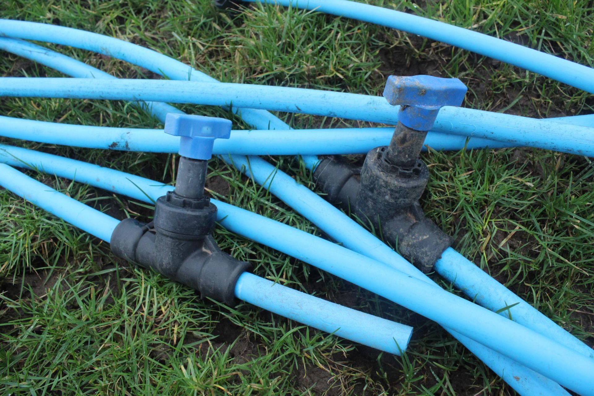 VARIOUS BLUE WATER PIPES WITH 4 TAPS + VAT - Image 2 of 2