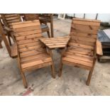 AN AS NEW EX DISPLAY CHARLES TAYLOR GARDEN FURNITURE LOVE SEAT WITH TWO SINGLE CHAIRS AND