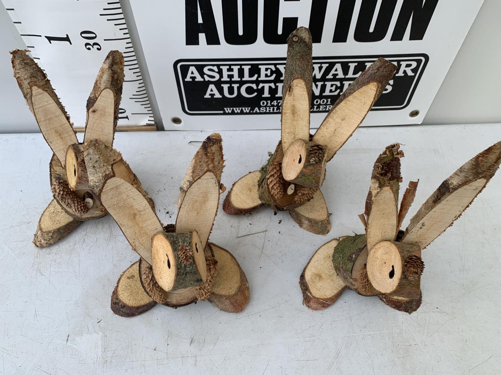 FOUR RABBIT FIGURES MADE FROM LOGS NO VAT TO BE SOLD FOR THE FOUR - Image 2 of 3