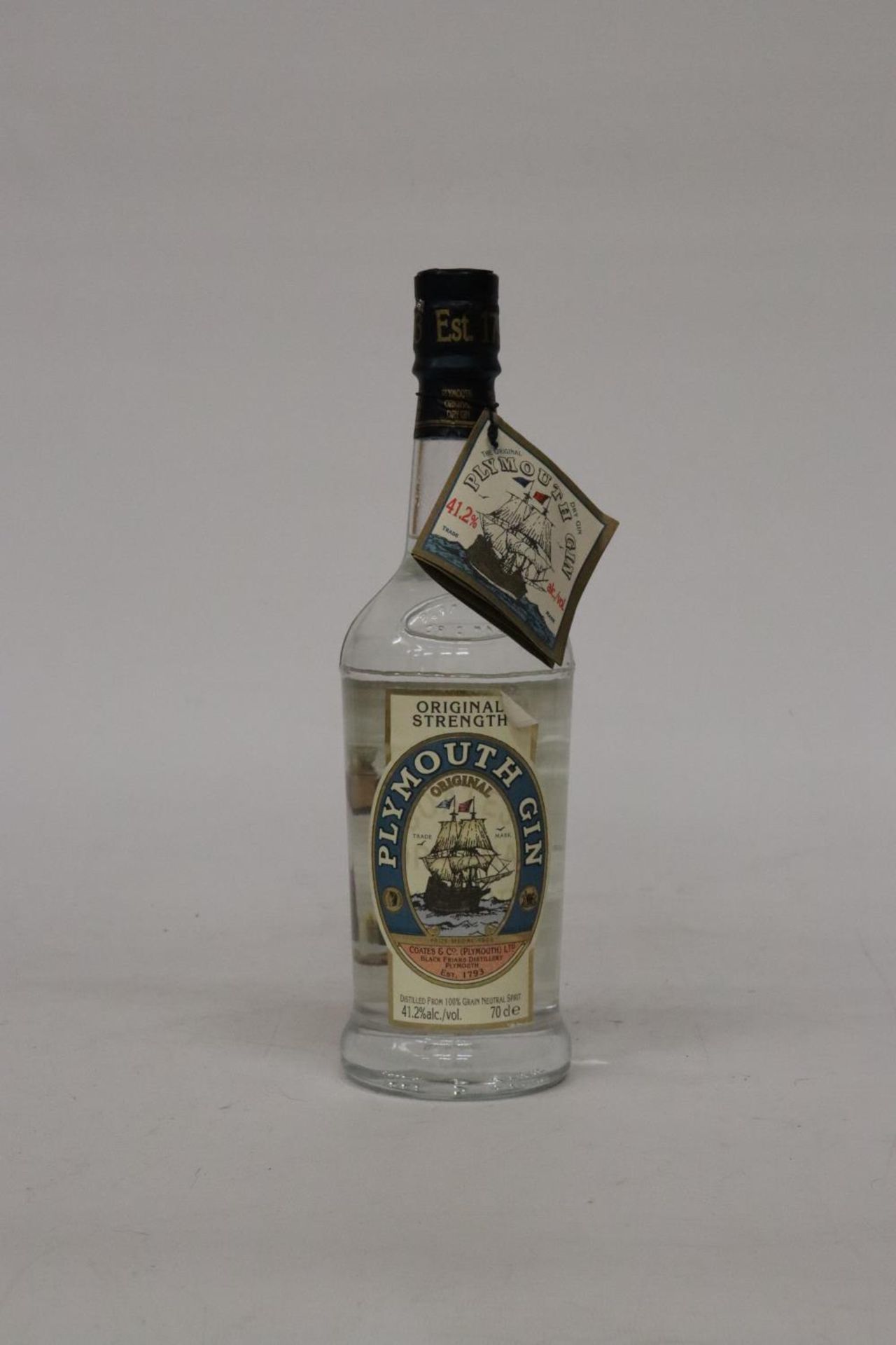 A 70CL BOTTLE OF ORIGINAL STRENGTH PLYMOUTH GIN
