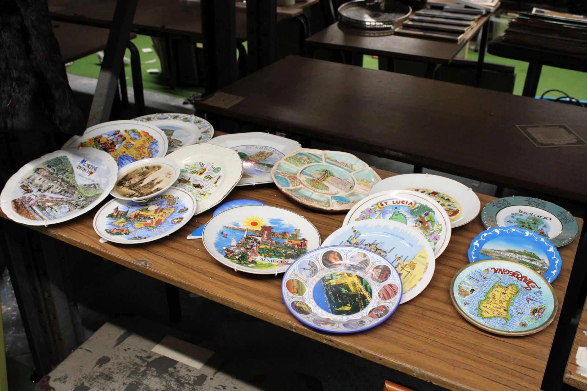 A COLLECTION OF TOURIST CABINET PLATES - 17 IN TOTAL