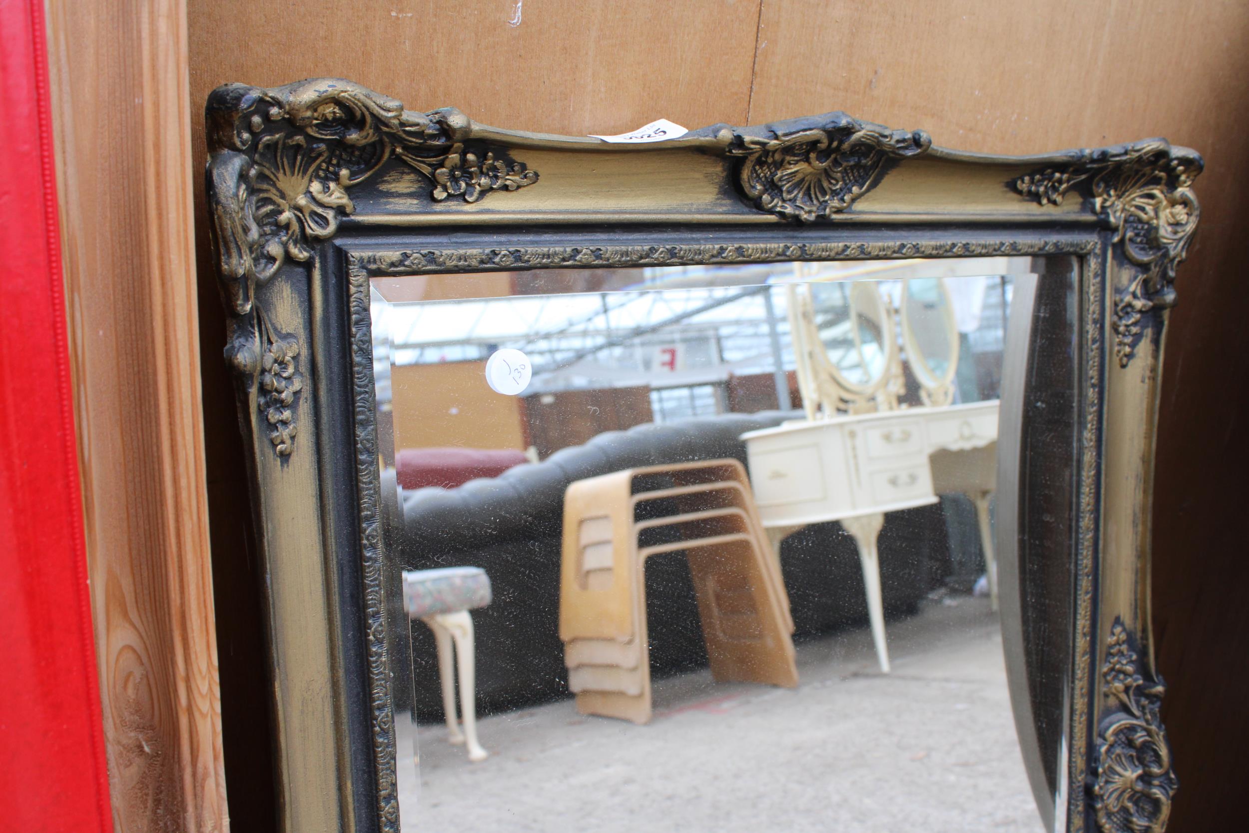 A GILT EFFECT BEVEL EDGE WALL MIRROR 32" X 23" - Image 2 of 2