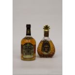 A 1L BOTTLE OF CHIVAS SCOTCH WHISKEY AND A 50CL BOTTLE OF CANTON GINGER LIQUEUR