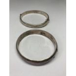 TWO SILVER BANGLES