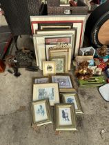 A LARGE ASSORTMENT OF FRAMED PRINTS AND PICTURES