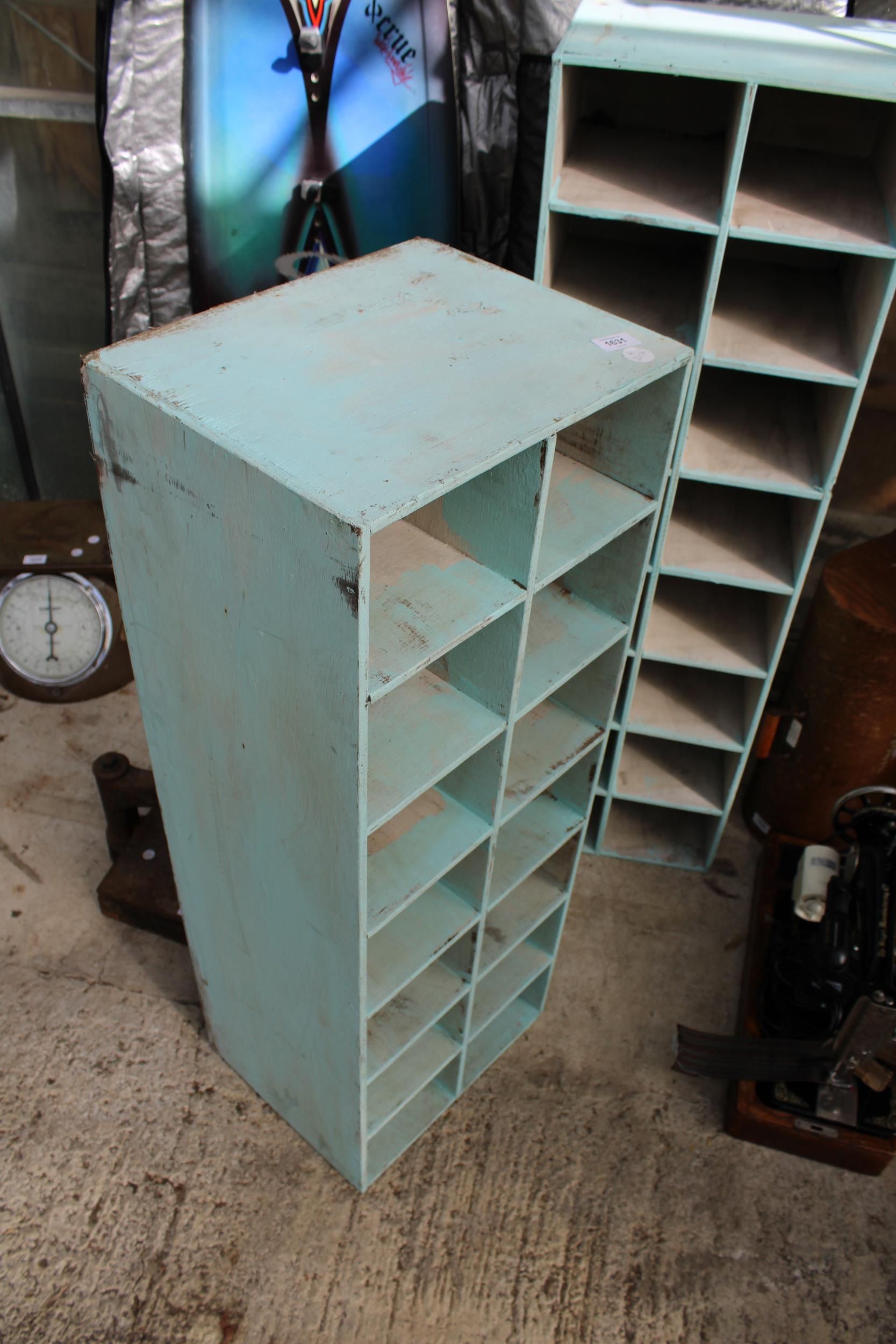 TWO WOODEN PIGEON HOLE STORAGE UNITS - Image 2 of 3