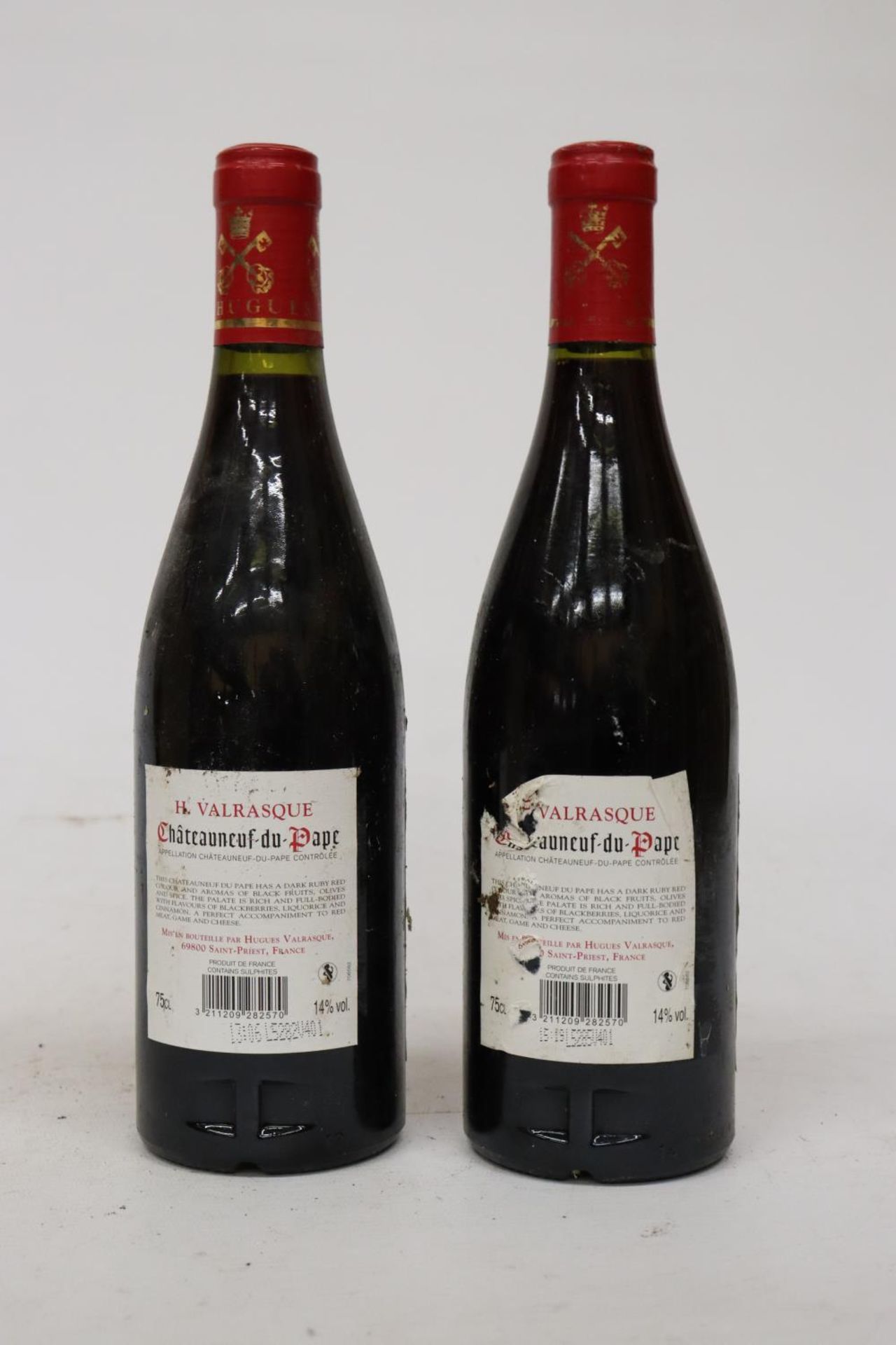 TWO BOTTLES OF H. VALRASQUE CHATEAUNEUF-DU-PAPE 2014 RED WINE - Image 2 of 3