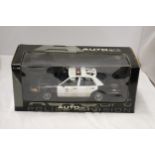 AN AUTO ART, POLICE DIVISION CAR, SCALE 1:18, AS NEW IN BOX