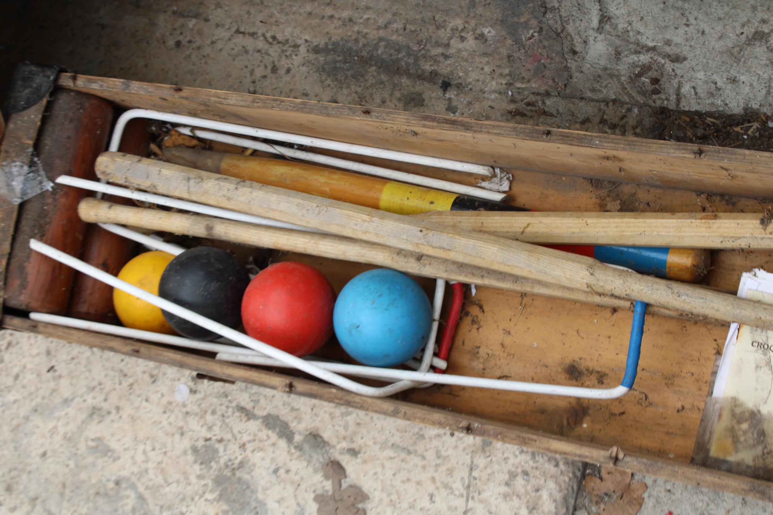 A PART COMPLETE WOODEN CROQUET SET - Image 3 of 3