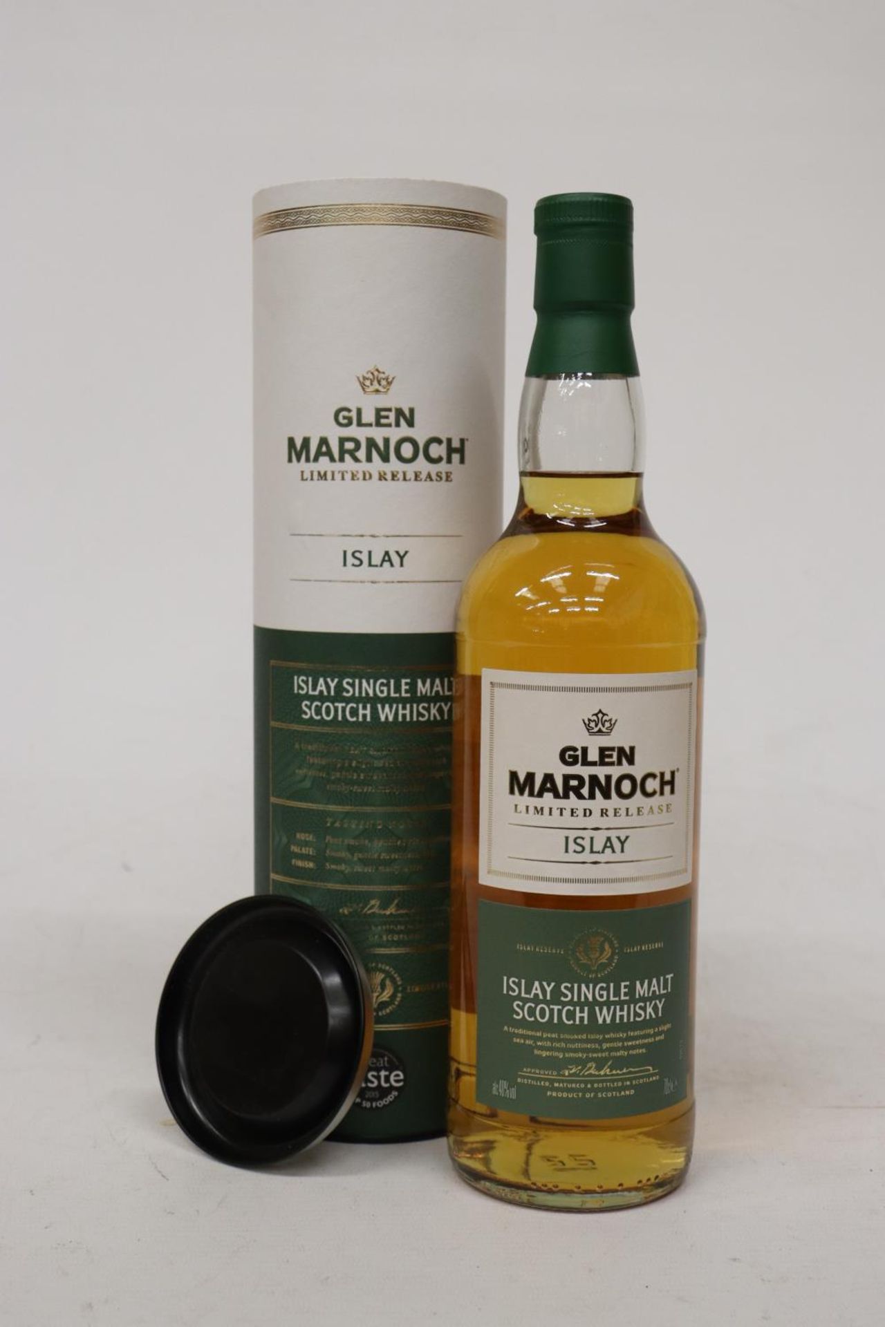 A BOTTLE OF GLENMARNOCH ISLAY LIMITED RELEASE WHISKY, BOXED