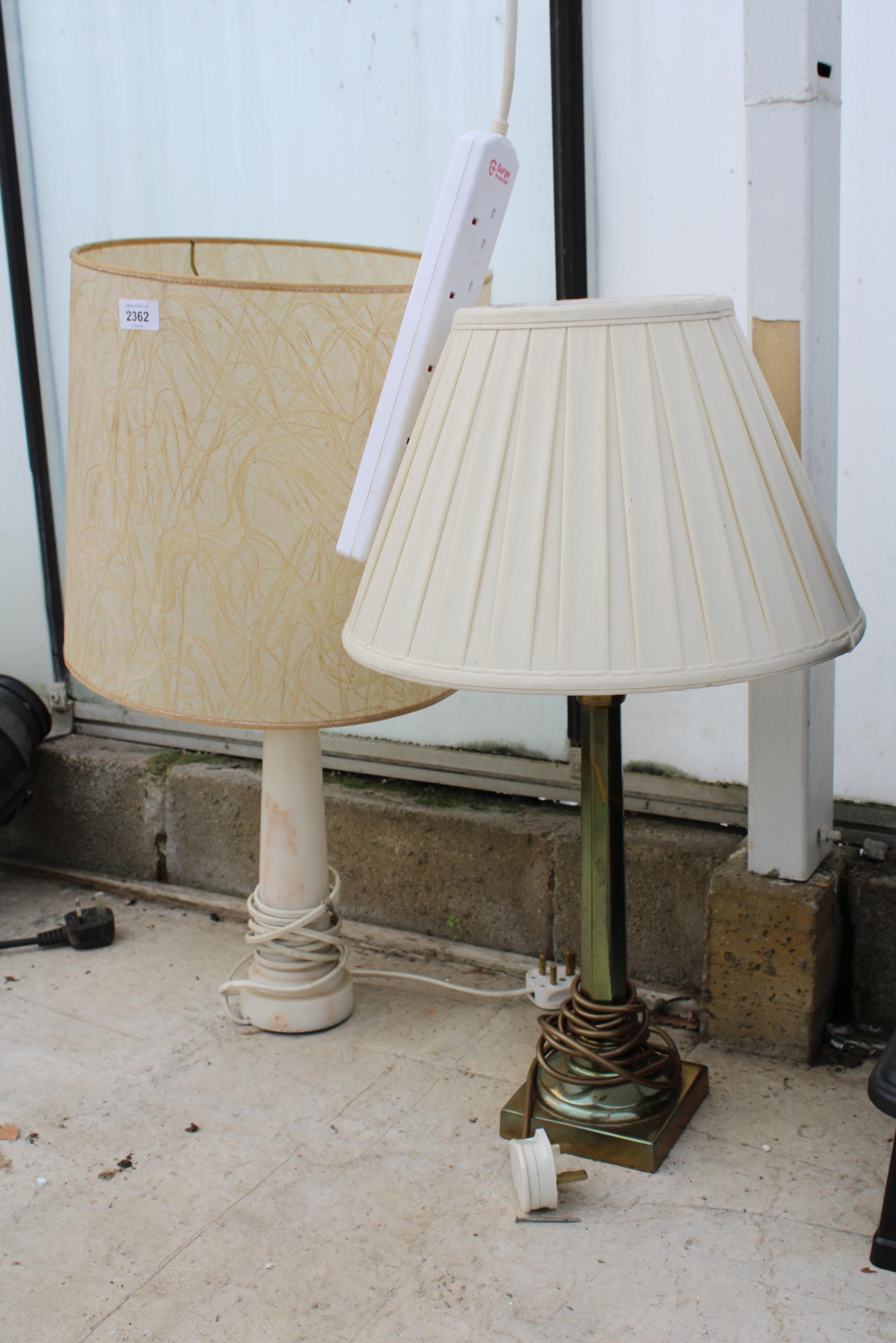 THREE ITEMS TO INCLUDE TWO TABLE LAMPS AND A DIMPLEX ELECTRIC FIRE - Image 2 of 2