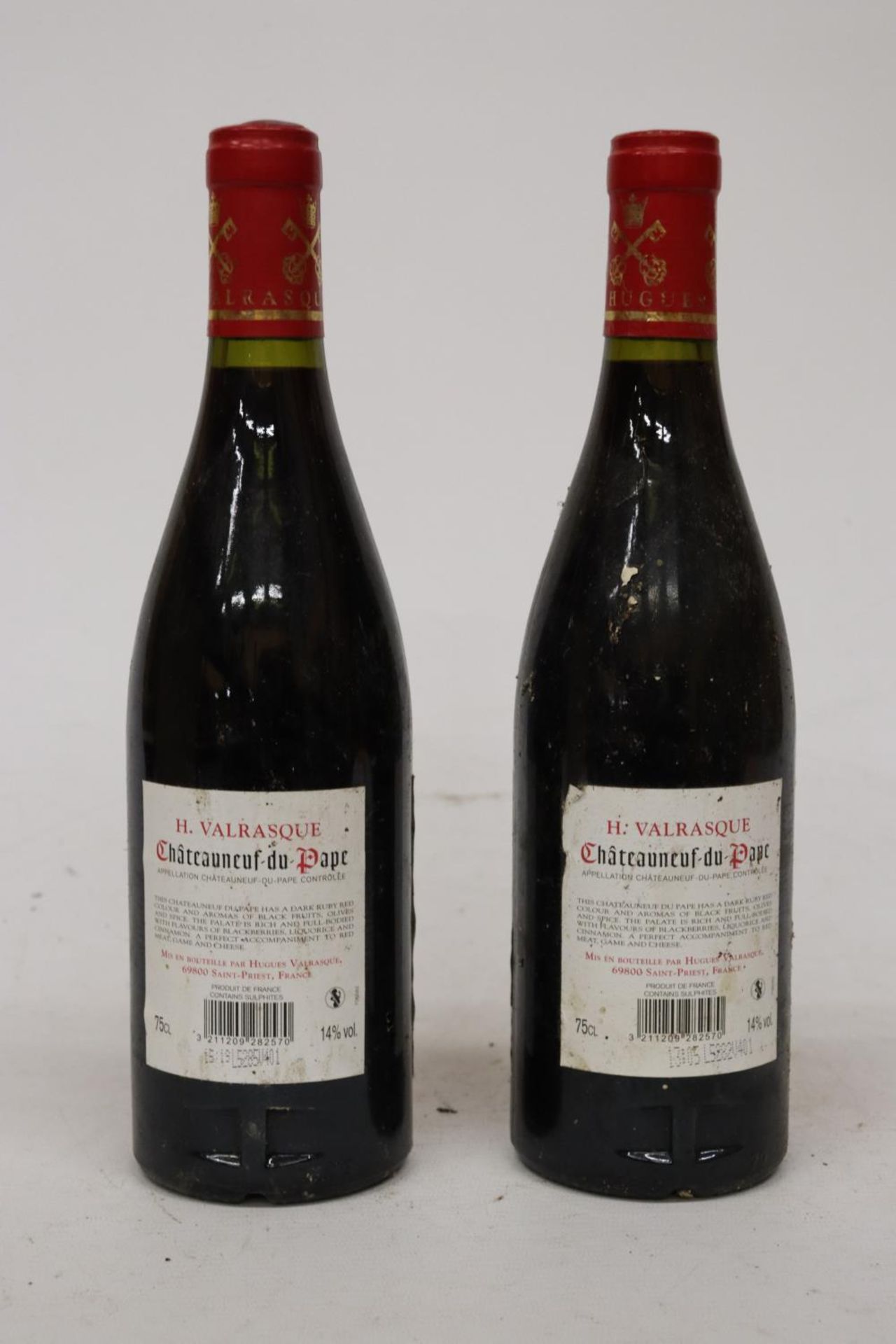 TWO BOTTLES OF H. VALRASQUE CHATEAUNEUF-DU-PAPE 2014 RED WINE - Image 2 of 4