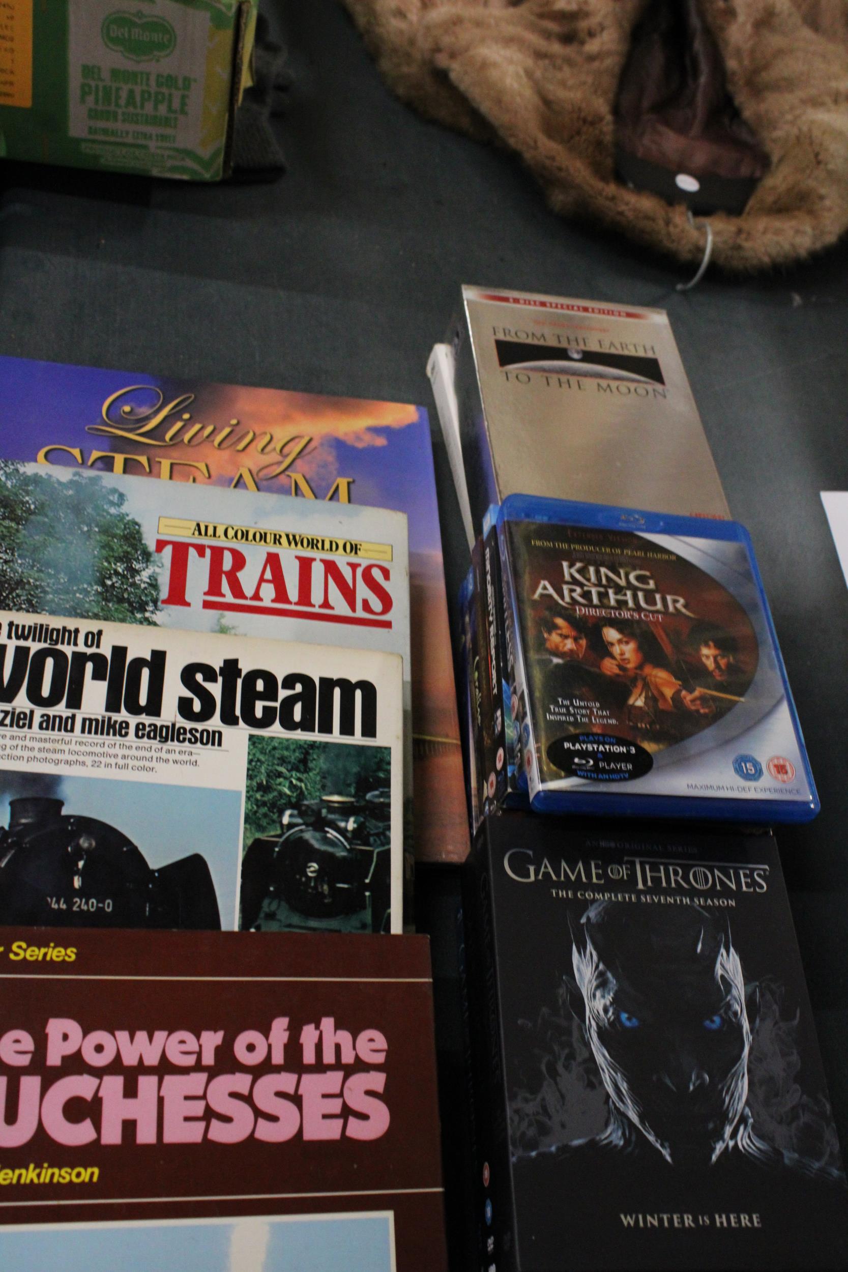 A QUANTITY OF BLU-RAYS, TO INCLUDE GAME OF THRONES TOGETHER WITH FOUR HARDBACK RAILWAY BOOKS - Image 2 of 4