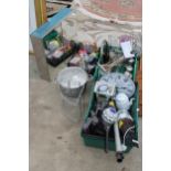 AN ASSORTMENT OF ITEMS TO INCLUDE A SHELVING RACK, A COOKING POT AND HARDWARE ETC