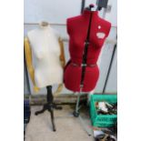 AN ADJUSTABLE SUPA-FIT DRESS MAKERS MANNEQUIN AND A FURTHER MANNEQUIN