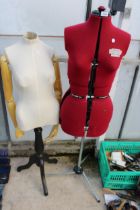 AN ADJUSTABLE SUPA-FIT DRESS MAKERS MANNEQUIN AND A FURTHER MANNEQUIN