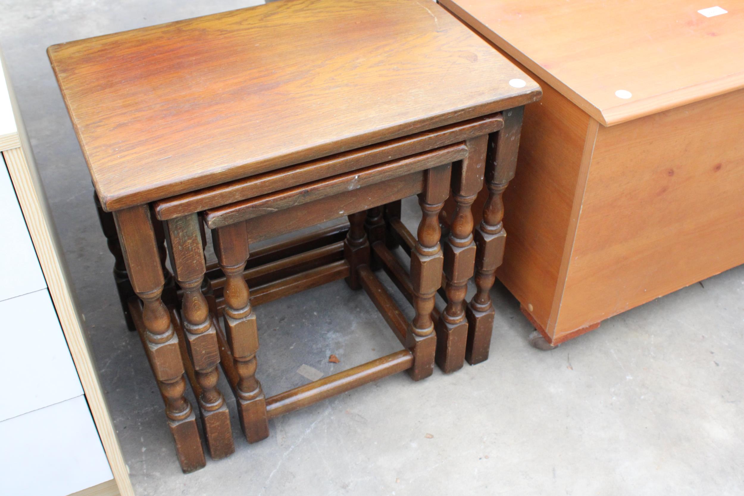 A MODERN BLANKET CHEST AND NEST OF TABLES - Image 2 of 2