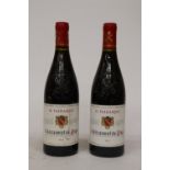 TWO BOTTLES OF H. VALRASQUE CHATEAUNEUF-DU-PAPE 2014 RED WINE