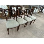 FOUR VICTORIAN MAHOGANY DINING CHAIRS