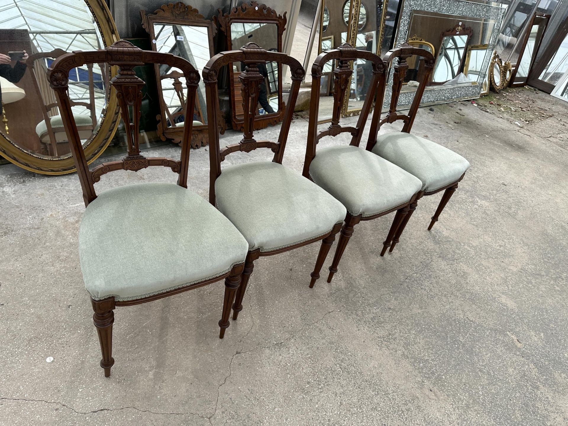 FOUR VICTORIAN MAHOGANY DINING CHAIRS